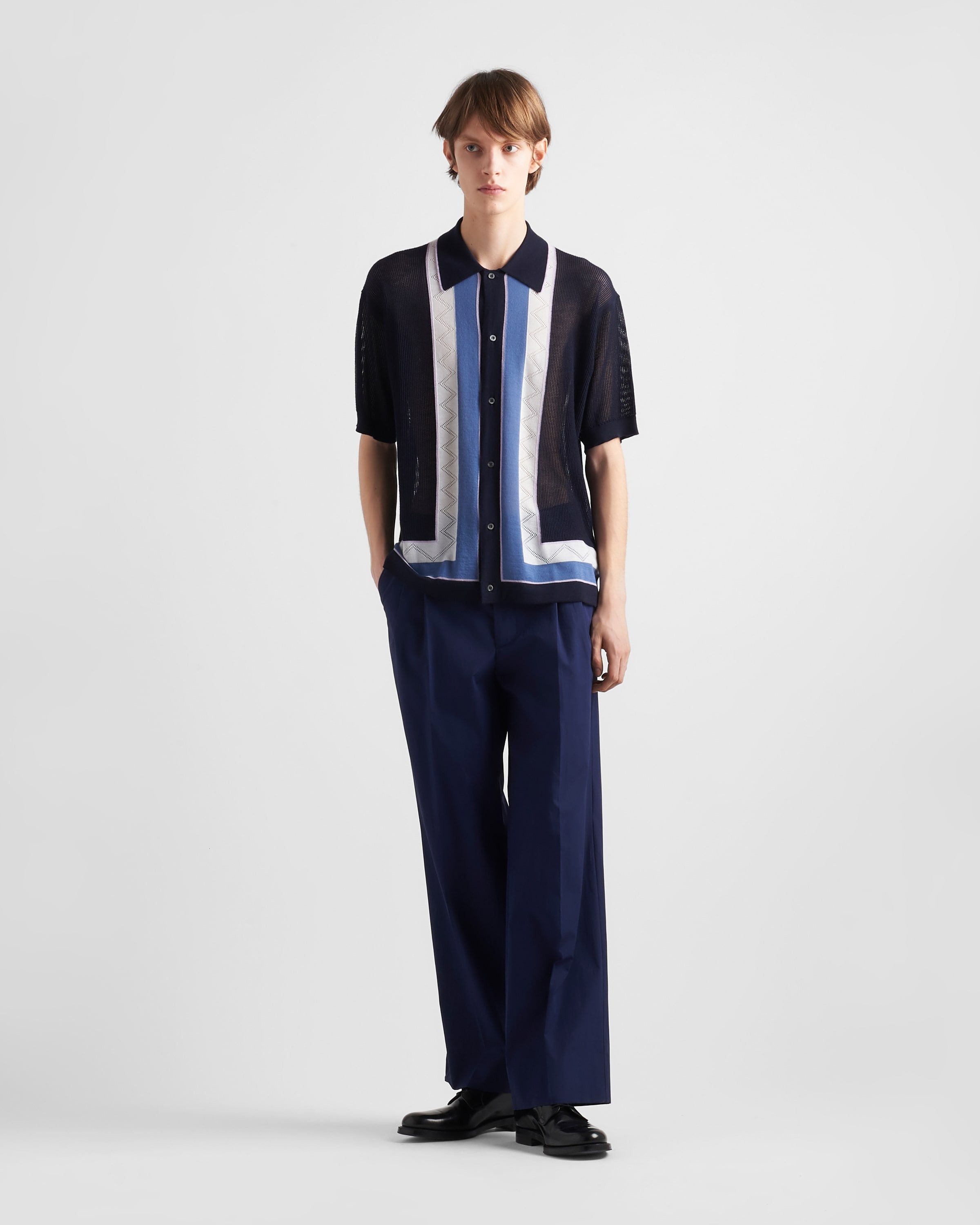 Prada o1bcso1str1025 Superfine Cashmere Polo Shirt in Multicolor Size US M / EU 48-50 / 2 - 2 Thumbnail