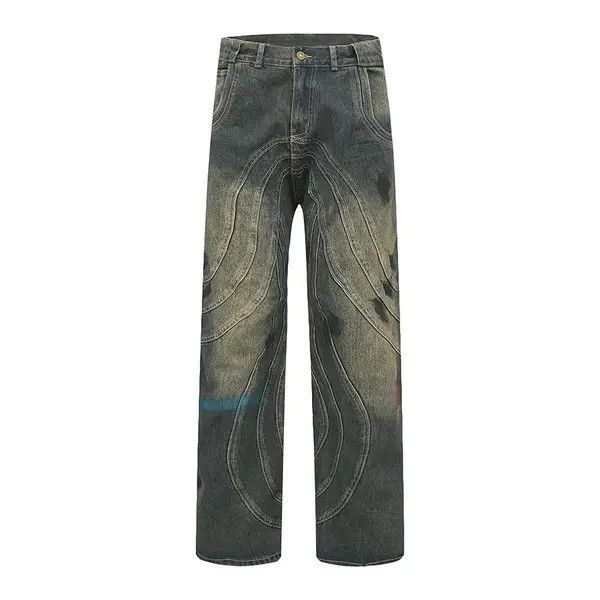 Jean Akahori x Maeda Y2K Dirty Grunge Hip Hop Baggy Jeans Size US 36 / EU 52 - 4 Thumbnail
