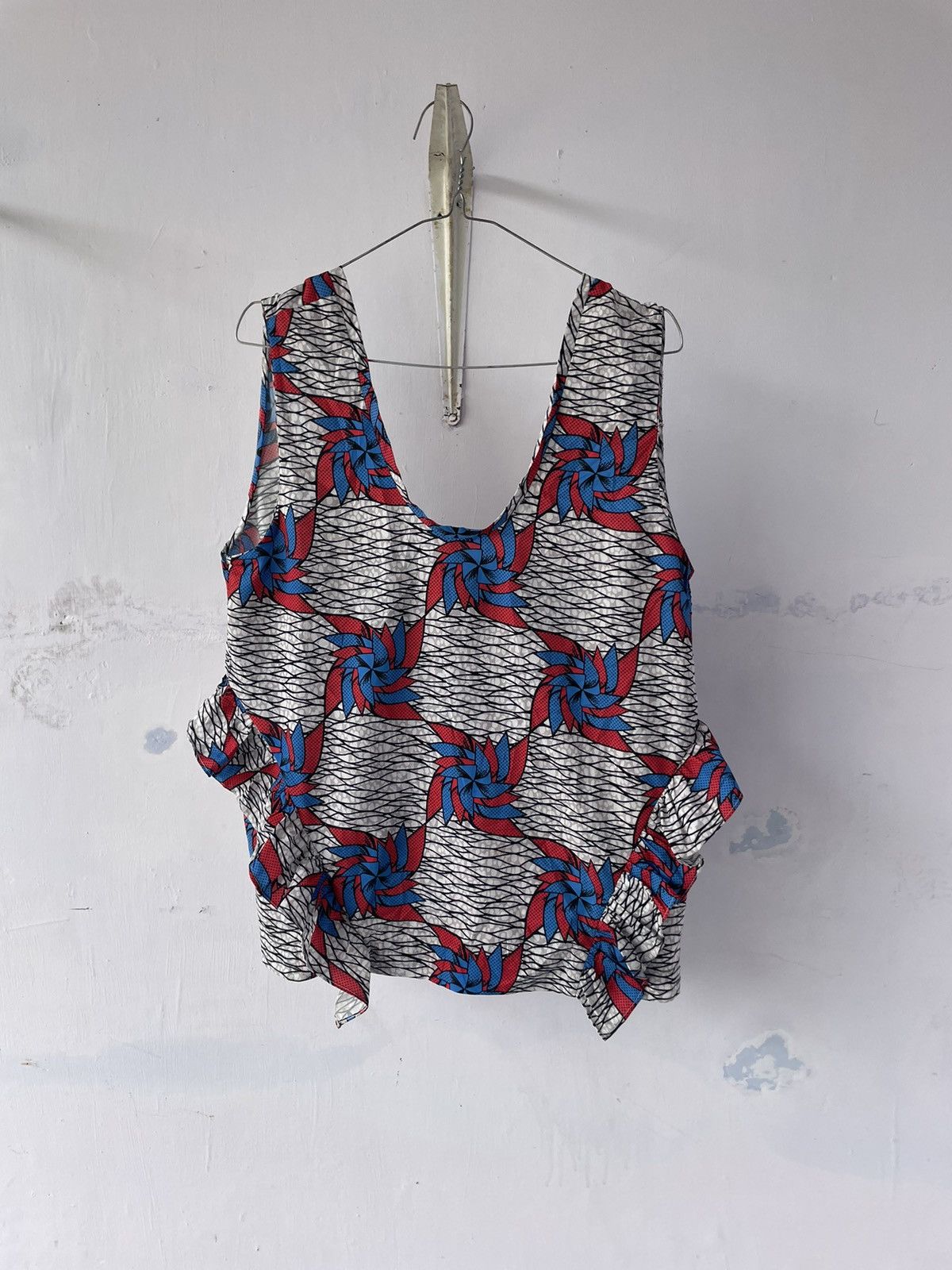 image of Bimba Y Lola Blouse Full Print Unique in Blue White Red, Women's (Size XS)