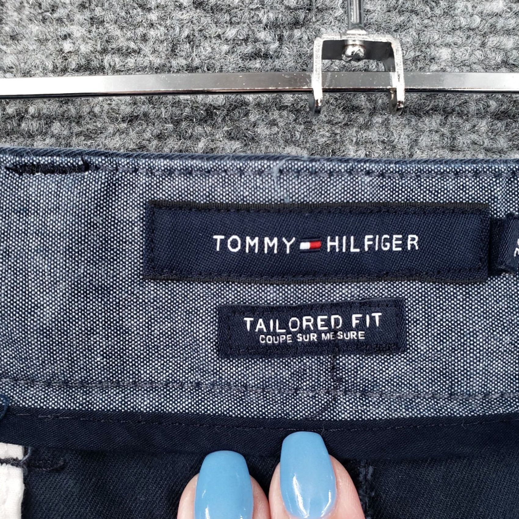 Tommy Hilfiger Tommy Hilfiger Pants Mens 36X30 Chino Cotton Blue Flat Front Regular Fit Tailored Size US 37 - 3 Thumbnail