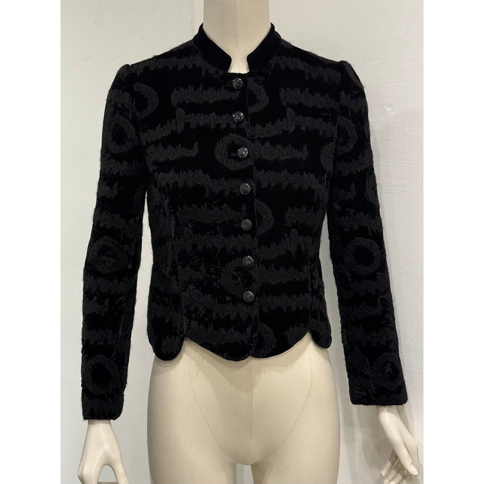 Giorgio Armani 2015 Emporio Armani velvet jacquard jacket Size S / US 4 / IT 40 - 1 Thumbnail