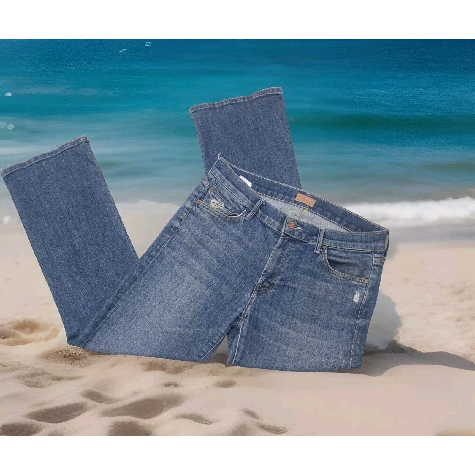 MOTHER Mother the Outsider Crop Jeans Crazy Like a Fox Wash Size 29 Size 29" - 5 Thumbnail