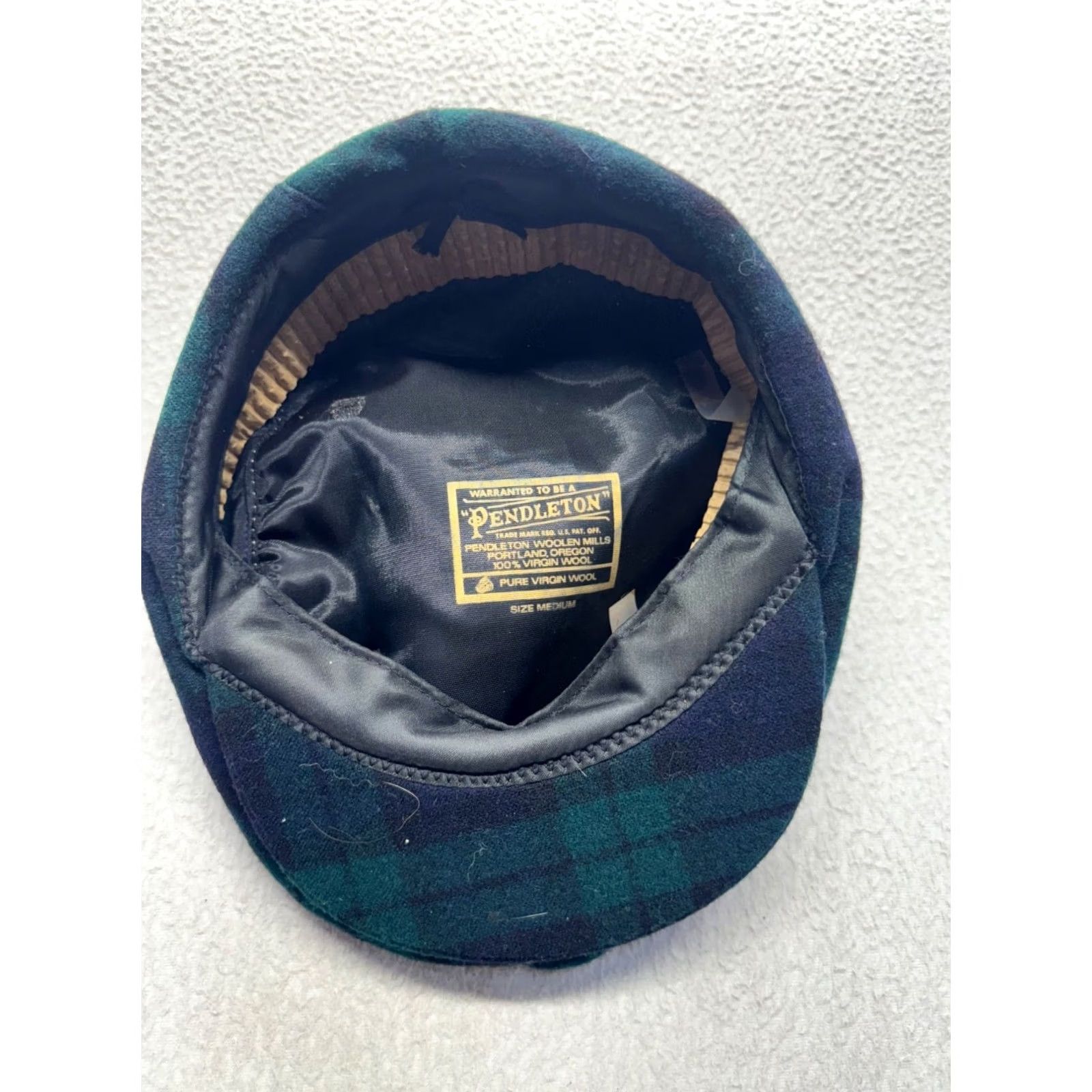 Pendleton VINTAGE Pendleton Flat Cap Hat Tartan Plaid Wool Blackwatch Green/Blue M Mens Size ONE SIZE - 6 Thumbnail