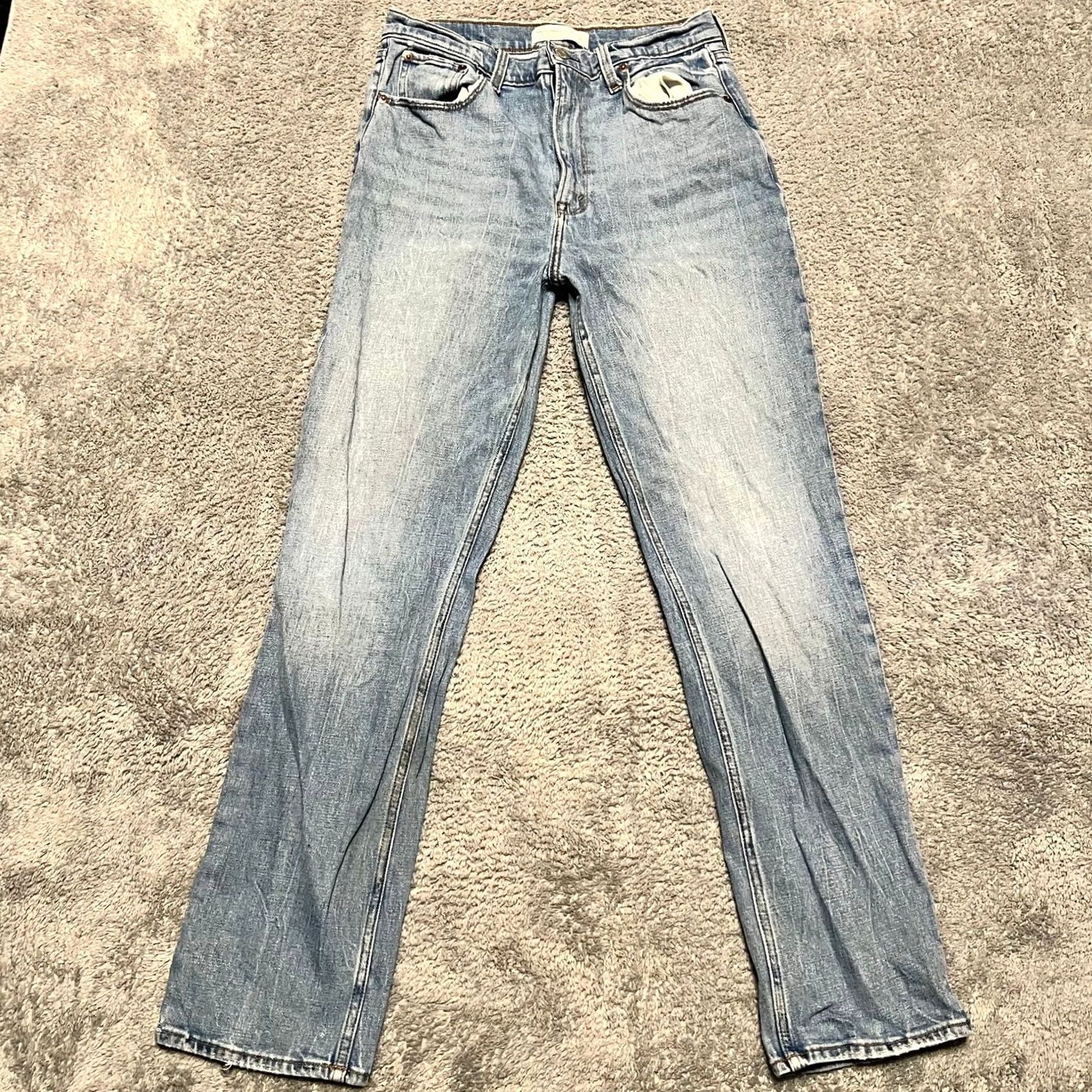 Abercrombie & Fitch VINTAGE Abercrombie & Fitch Jeans Womens Slim Straight Ultra High Rise Blue 29 Regular Womens 90s Stain Size 29" - 2 Thumbnail