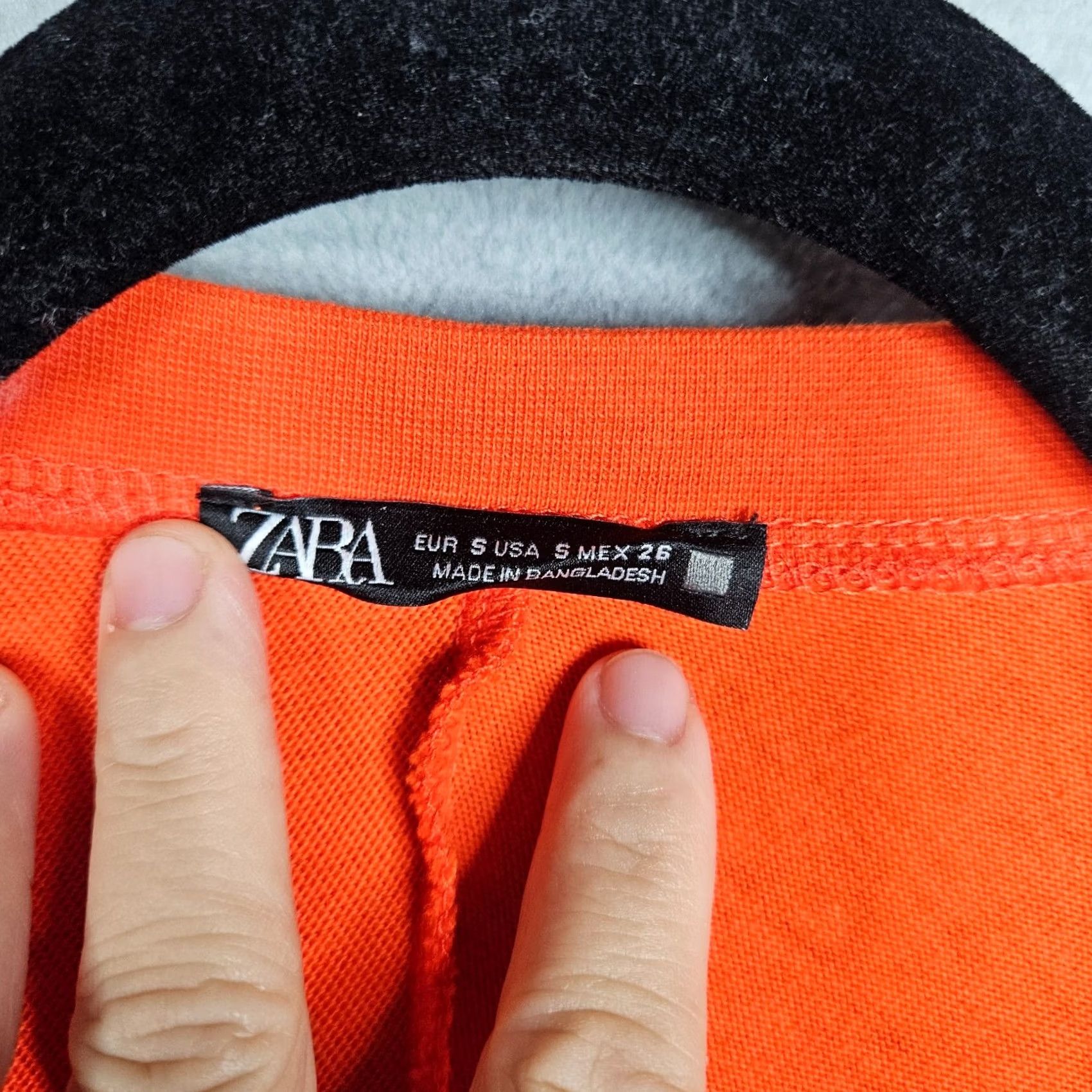 Zara ZARA Women's Orange Dolman Sleeve V-Neck Mini Dress S Daywear Casual Cotton Blend Size S White? Wait, no. Size S / US 4 / IT 40 - 6 Thumbnail