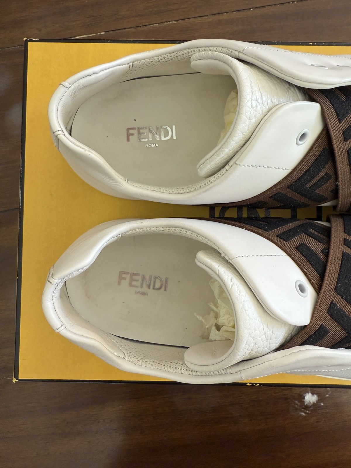 Fendi Logo Calf Leather White Sneakers Size US 7 / EU 40 - 5 Thumbnail