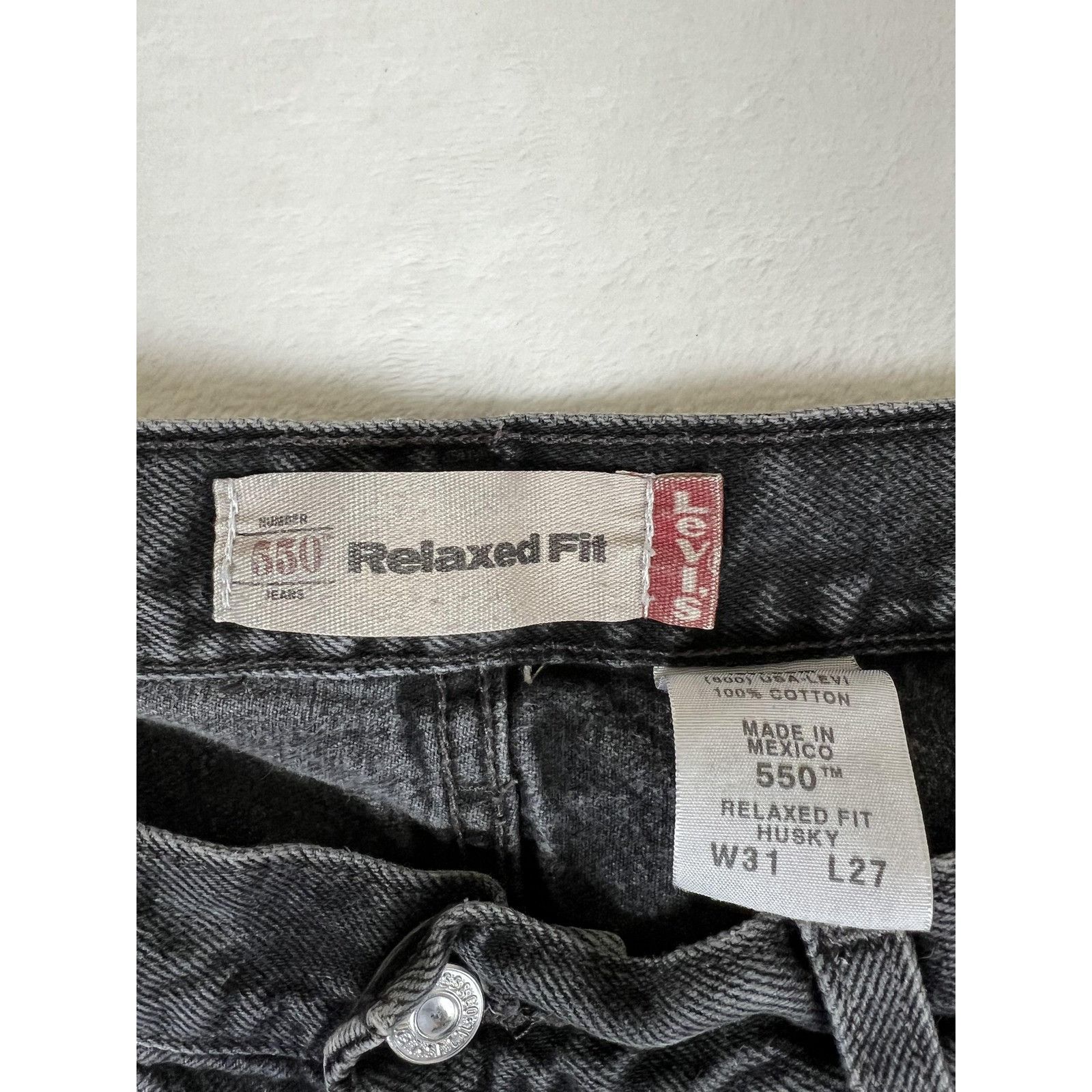 Levi's VTG Levis 550 Jeans Mens 30x27 Black Relaxed Fit Husky Denim Size US 30 / EU 46 - 2 Thumbnail