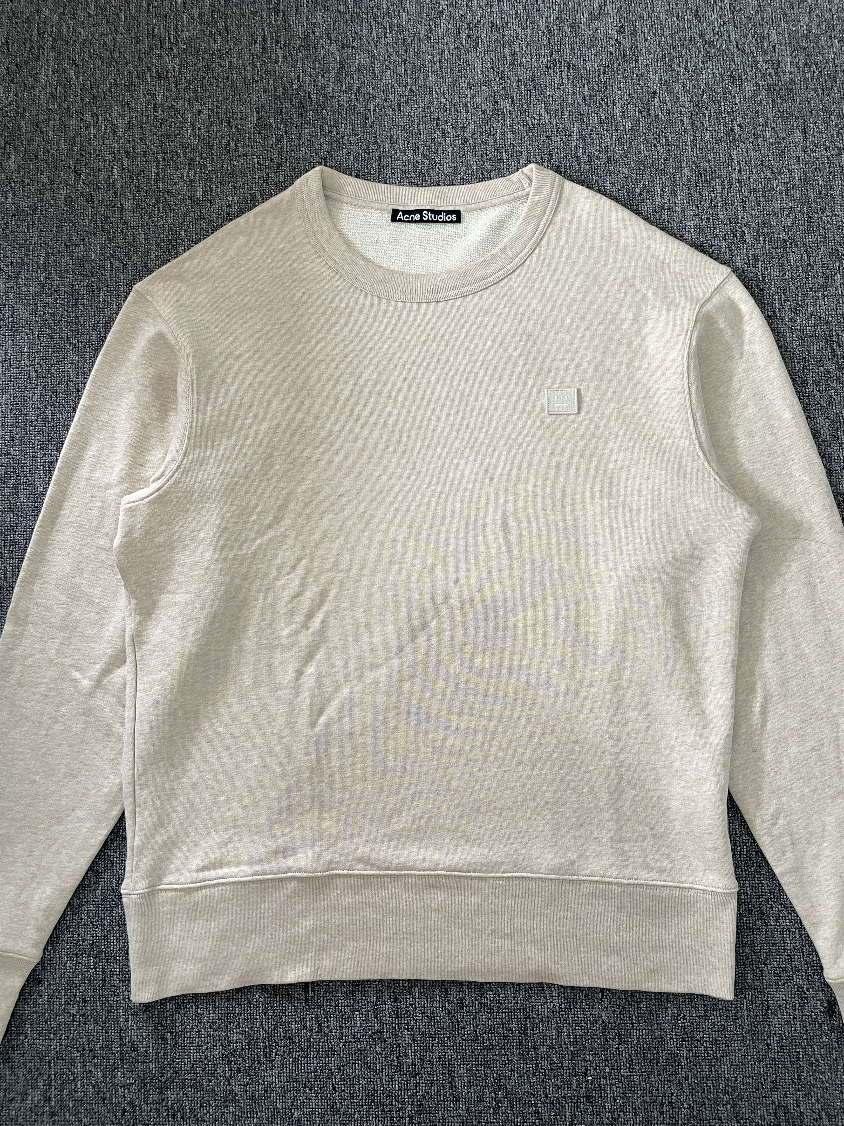 Acne Studios Acne Studios Face Logo Crewneck Sweatshirt Oatmeal Melange Size US M / EU 48-50 / 2 - 2 Thumbnail