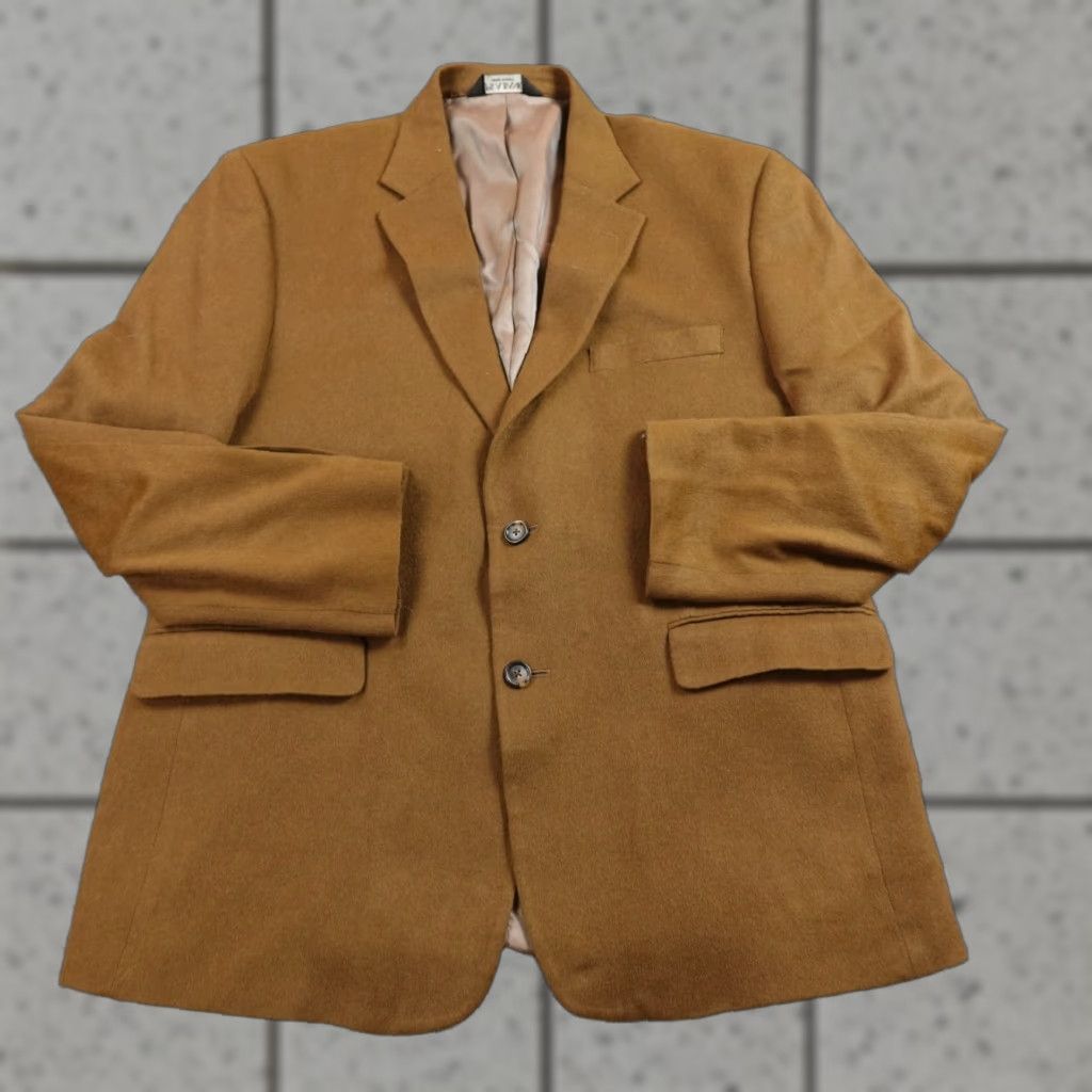 Jos. A. Bank Jos A Bank Jacket Mens 44 Brown Wool Cashmere Button Blazer Sport Coat Jacket Blazer Mens Brown Wool Cashmere Jacket Size 44R - 1 Thumbnail