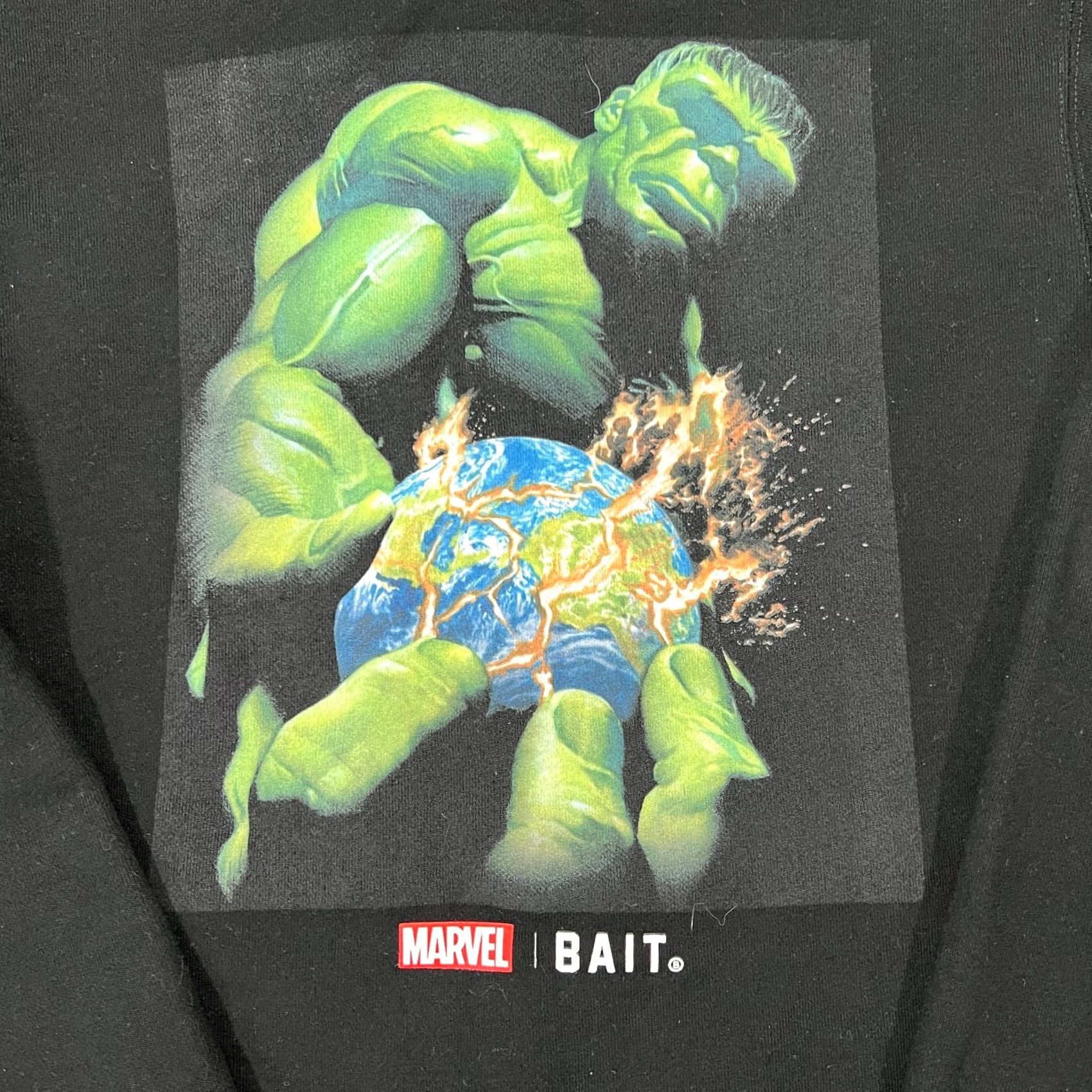 Vintage BAIT Marvel Comics Hulk Hoodie Pullover Sweatshirt Mens Small Black Graphic Size US S / EU 44-46 / 1 - 3 Thumbnail