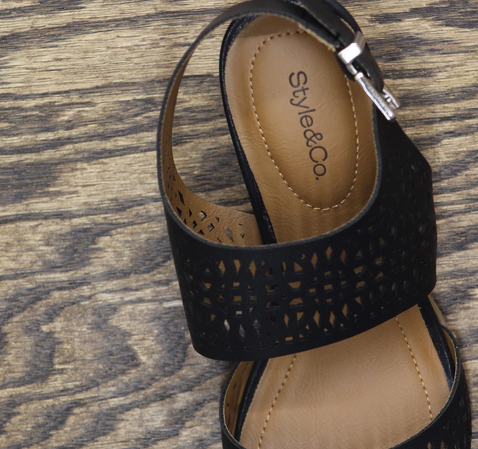Style & Co New Style & Co. Hazleyy Dress Sandals Black / Brown 6.5m Size US 6.5 / IT 36.5 - 9 Thumbnail