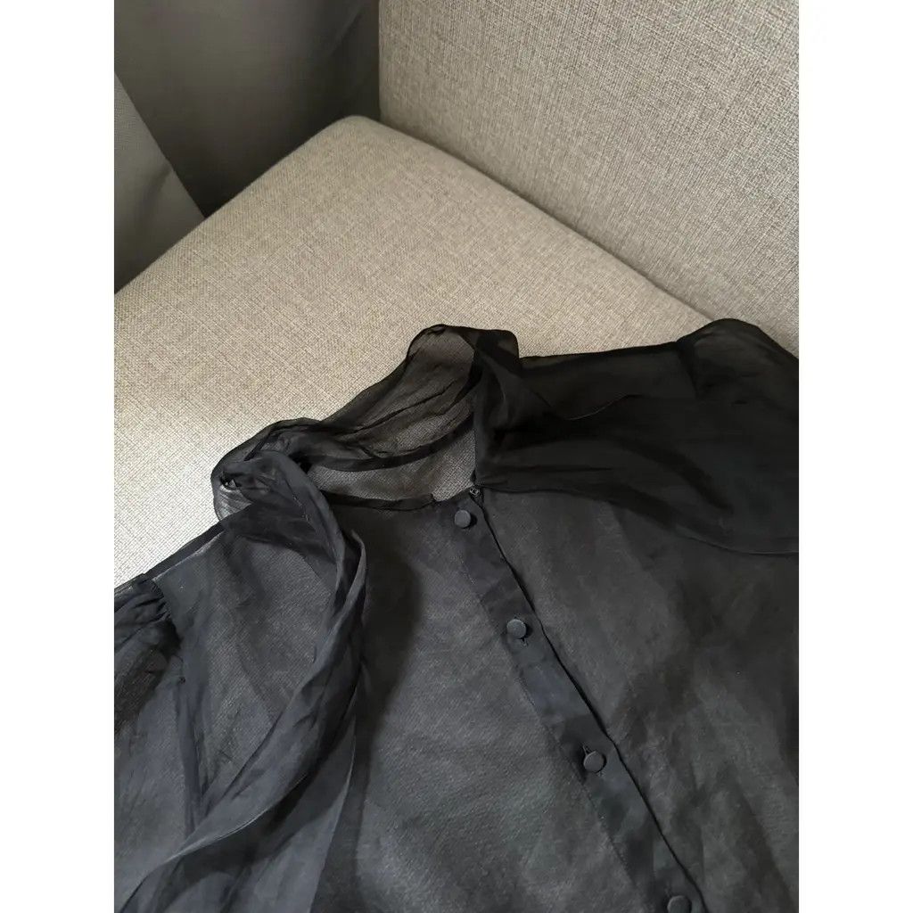 Dolce & Gabbana Dolce & Gabbana Sheer Black Silk Blouse Tops Size IT 46 Size L / US 10 / IT 46 - 5 Thumbnail