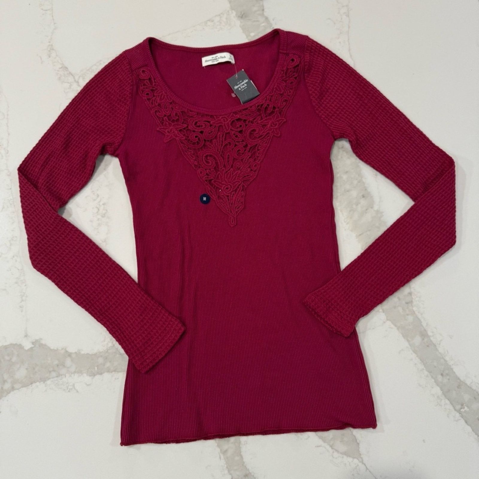 Abercrombie & Fitch Y2K Abercrombie & Fitch NWT WaffleKnit Thermal Women M Bella Size M / US 6-8 / IT 42-44 - 1 Thumbnail