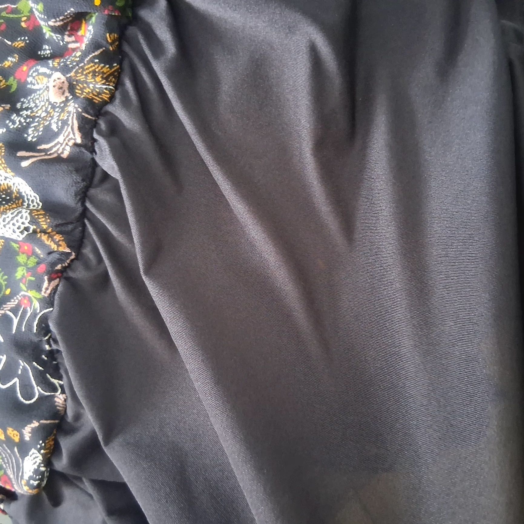 Vintage Pyramid Collection Dress XL Black Knit Sheer Floral Long Slv Whimsigoth Witchy Women Size XL / US 12-14 / IT 48-50 - 6 Thumbnail