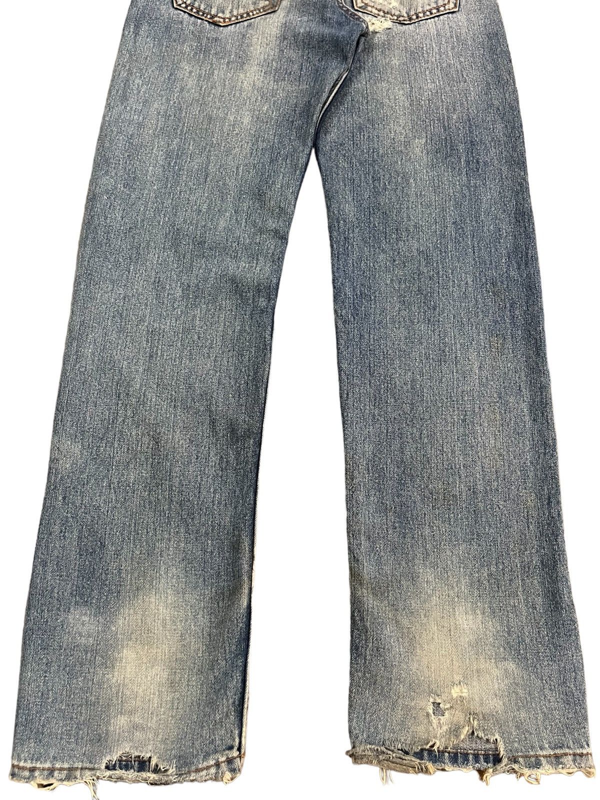 14th Addiction Vintage Japanese Brand Blue Wash Distress Straight Cut Jeans Size US 32 / EU 48 - 6 Thumbnail
