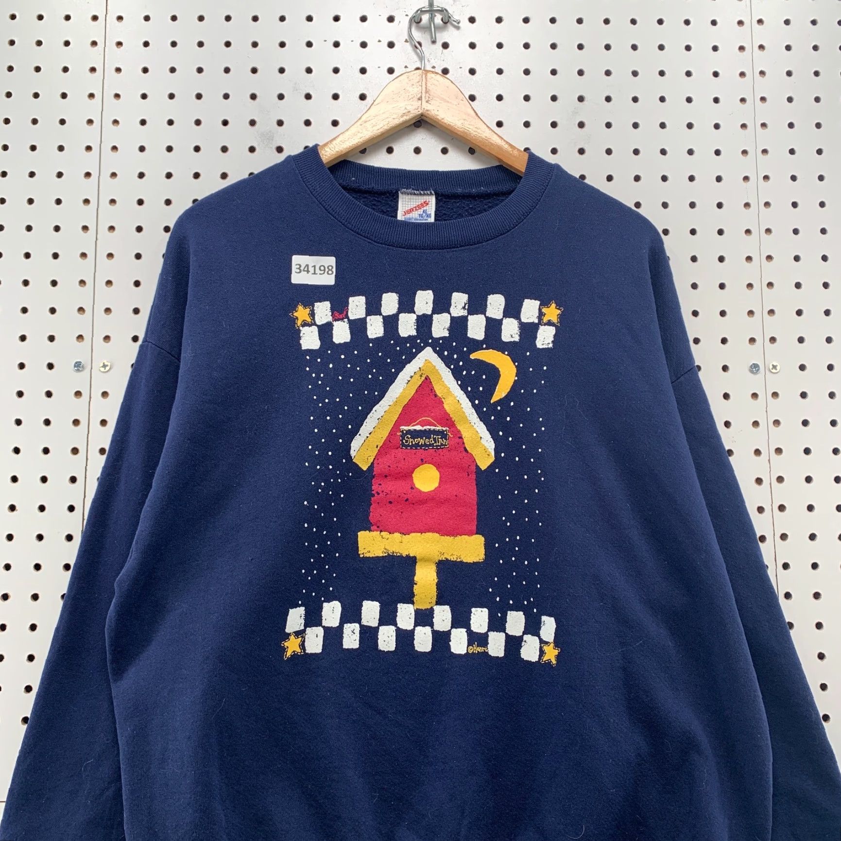 Jerzees VINTAGE 90s Bird House Grandma Sweatshirt Mens XL Blue Pullover 23.5x26.5 Size US XL / EU 56 / 4 - 2 Thumbnail
