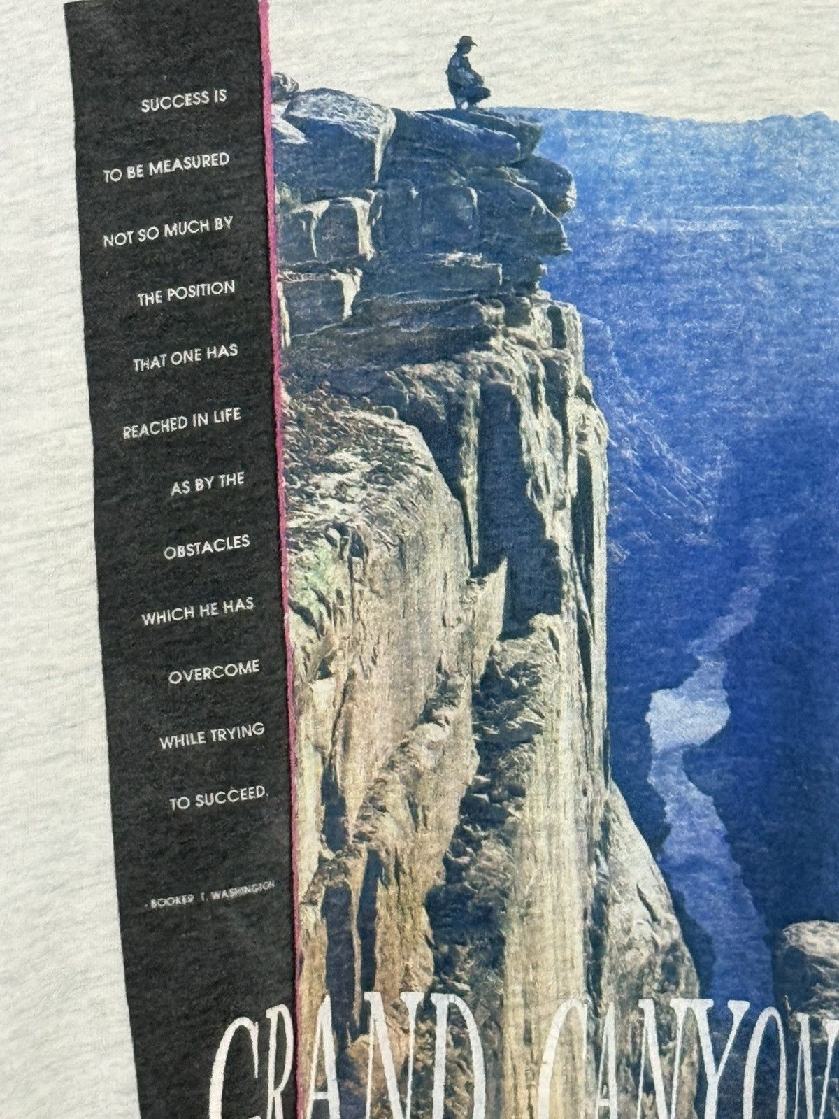 Fruit Of The Loom Vintage Grand Canyon Climbing Art Photo Tee FOL Grey Large Size US L / EU 52-54 / 3 - 3 Thumbnail