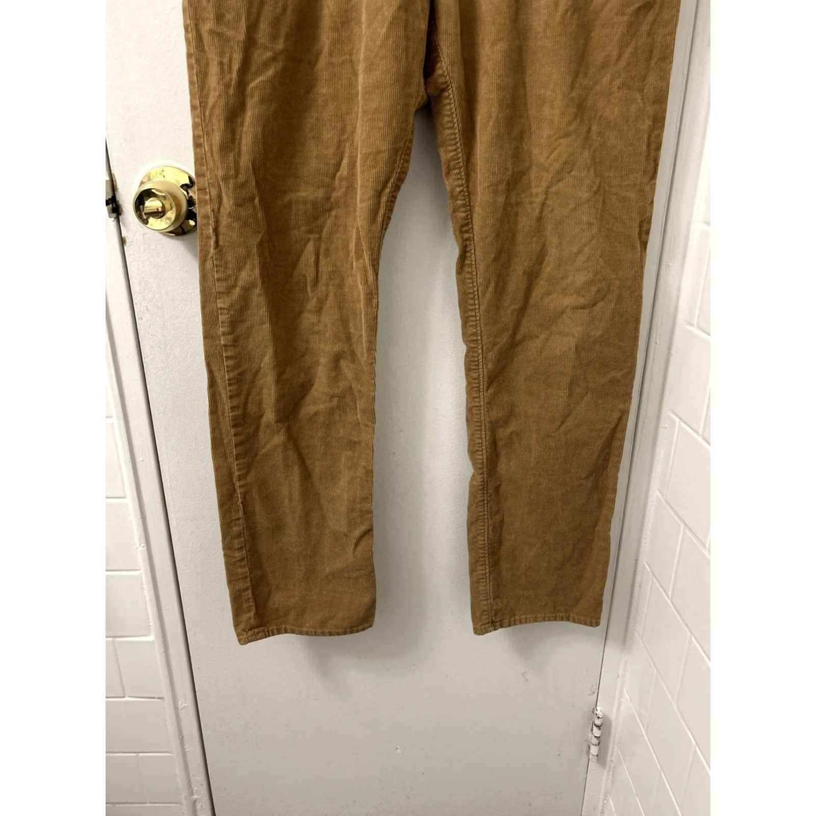 Vintage VINTAGE? No. J Crew Mercantile Flex Corduroy Pants Mens 32x30 Tan Straight Leg Trousers Size US 32 / EU 48 - 3 Thumbnail