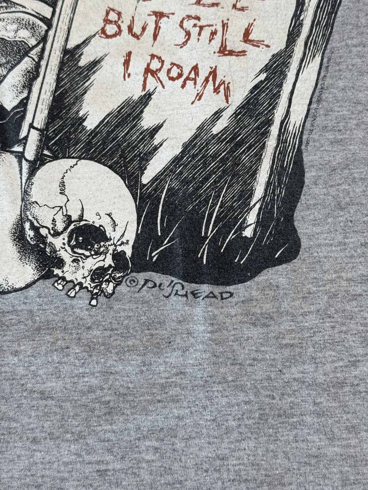 Metallica Vintage 1994 Metallica Pushead Gravekeeper Tour T Shirt Gray Size US XL / EU 56 / 4 - 8 Thumbnail