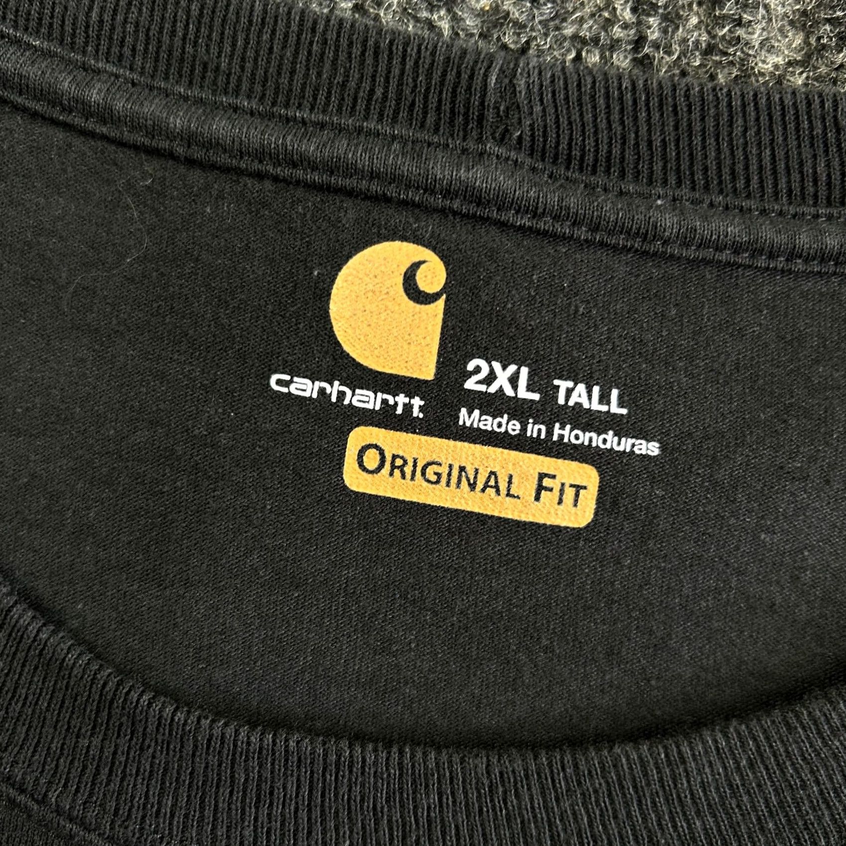 Carhartt Carhartt T-Shirt Long Sleeve 2XLT Black 100% Cotton Workwear Pocket Tee Mens Size US XXL / EU 58 / 5 - 3 Thumbnail