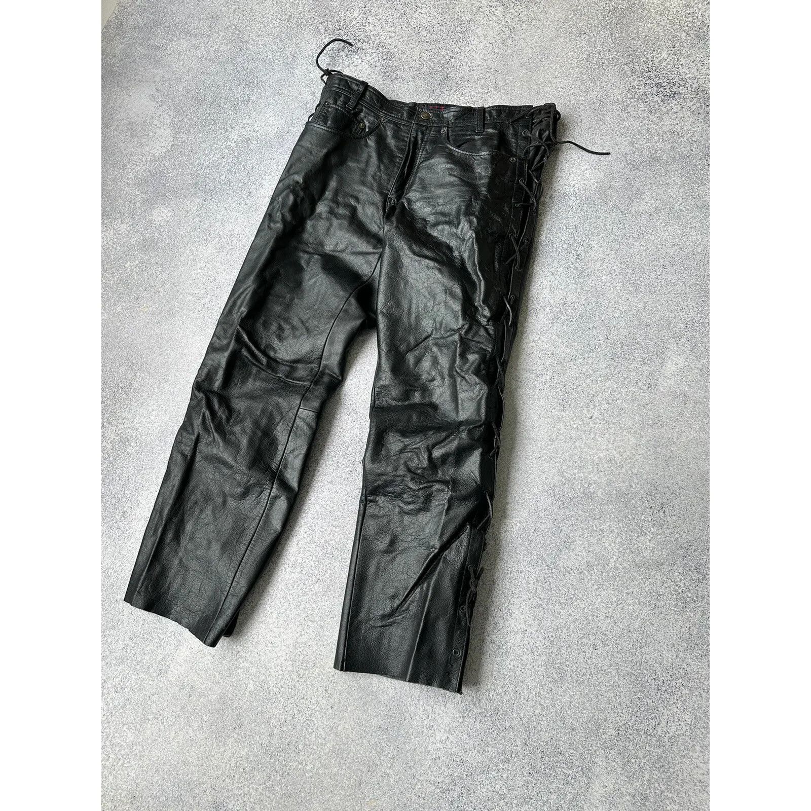 Vintage VTG Genuine Leather Nashville Leather Company Rock Pants Size US 32 / EU 48 - 2 Thumbnail
