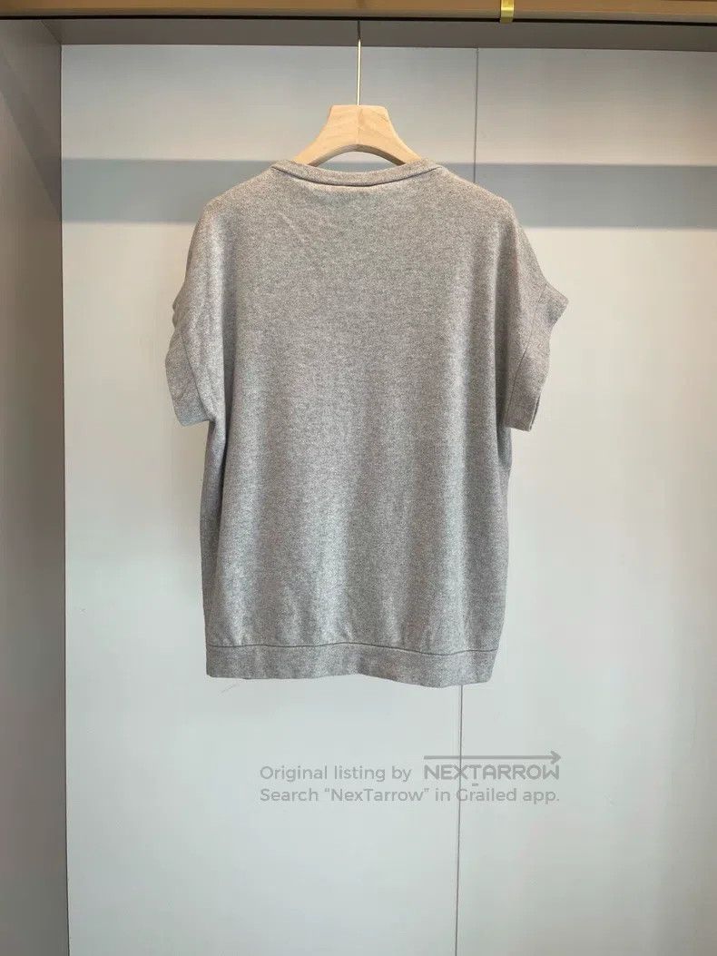 Brunello Cucinelli Brunello Cucinelli Light grey cashmere studded short-sleev Size M / US 6-8 / IT 42-44 - 2 Thumbnail