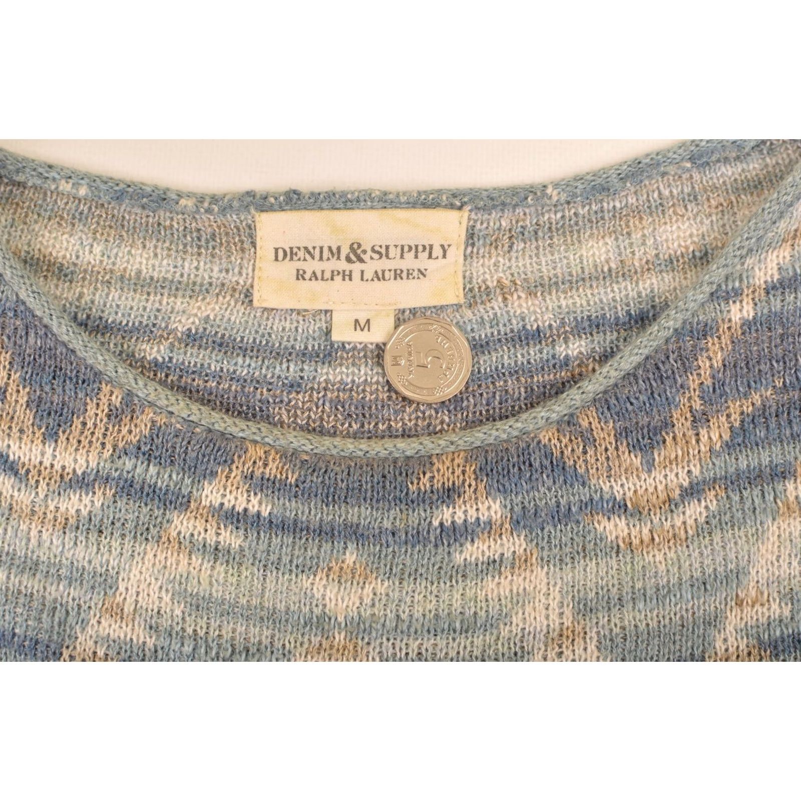 Ralph Lauren Denim & Supply Ralph Lauren Aztec Pattern Blue Cotton Pullover Sweater M Women XS-XXL? Size M / US 6-8 / IT 42-44 - 4 Thumbnail
