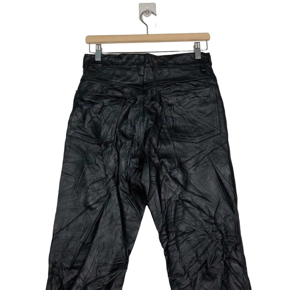 Genuine Leather 🔥Vtg Biker Leather Pants Freedom Inspire Issey Miyake Size US 29 - 10 Thumbnail