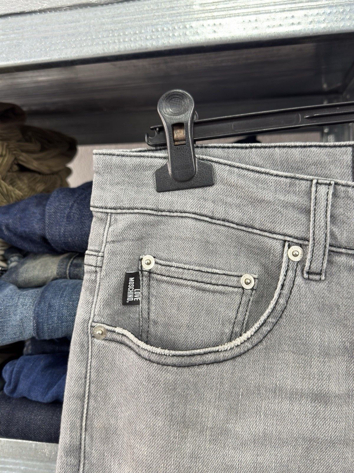 Moschino Love Moschino Men Distressed Gray Jeans Size 33 Size US 33 - 3 Thumbnail
