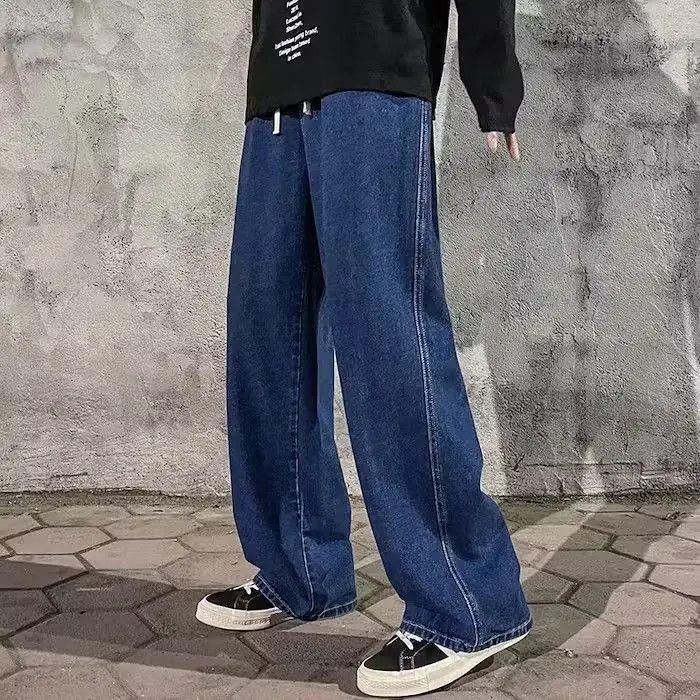 Japanese Brand Blue Color High Street Straight Loose Wide Leg Denim Pant Size US 32 / EU 48 - 2 Thumbnail