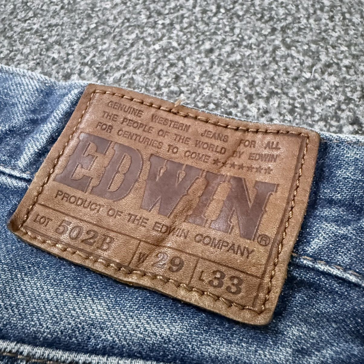 Edwin Vintage 90s Distressed Heavy Faded Wash Japanese Denim Jeans Size US 29 - 9 Thumbnail