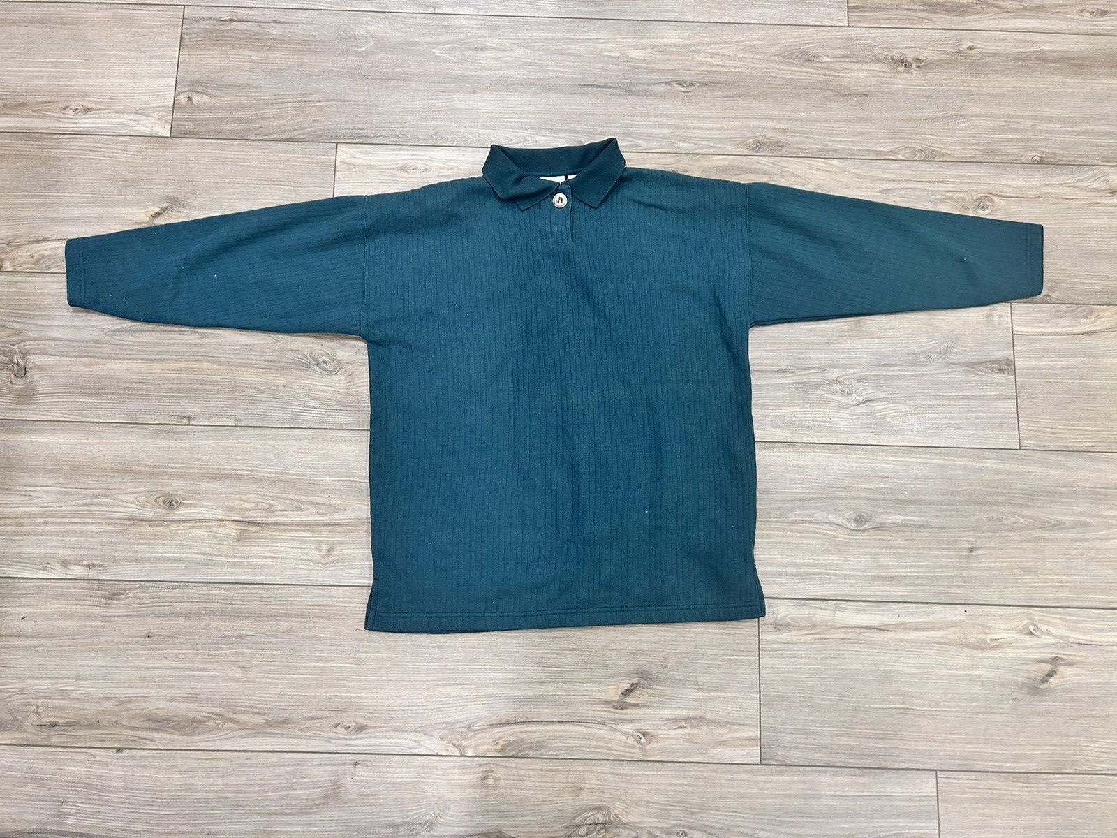 Vintage Green vintage 90s long sleeve knit shirt Size US L / EU 52-54 / 3 - 1 Thumbnail