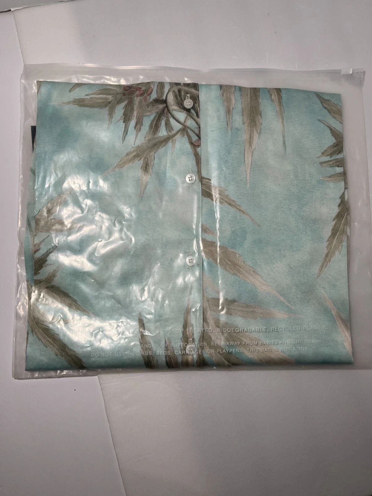 Nahmias Nahmias Men Hemp Leaves Silk Short Sleeve Button Down Shirt Size US M / EU 48-50 / 2 - 6 Thumbnail