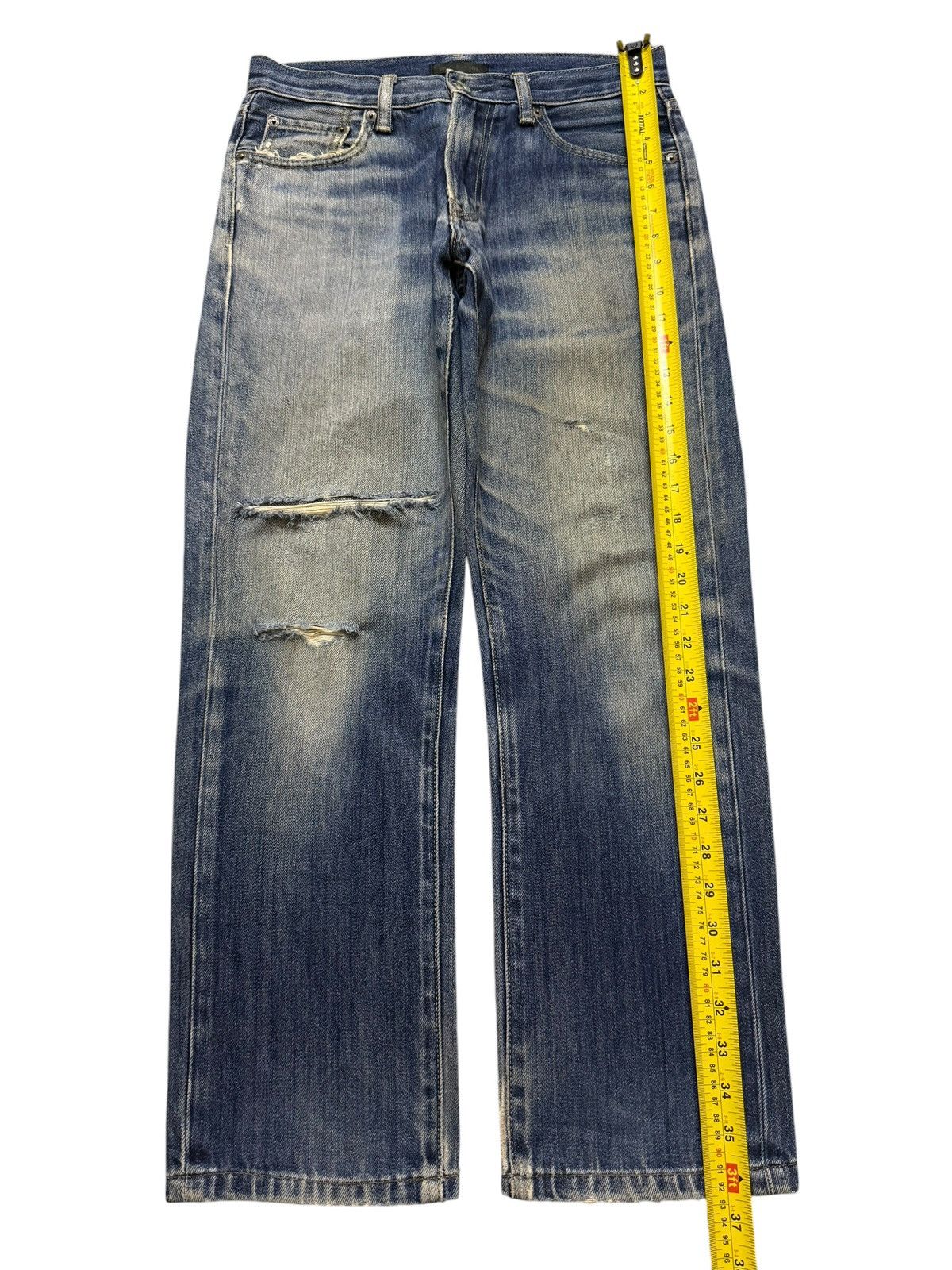 Uniqlo Vintage Y2K Japanese Uniqlo Blue Mud Wash Distressed Jeans Size US 29 - 9 Thumbnail