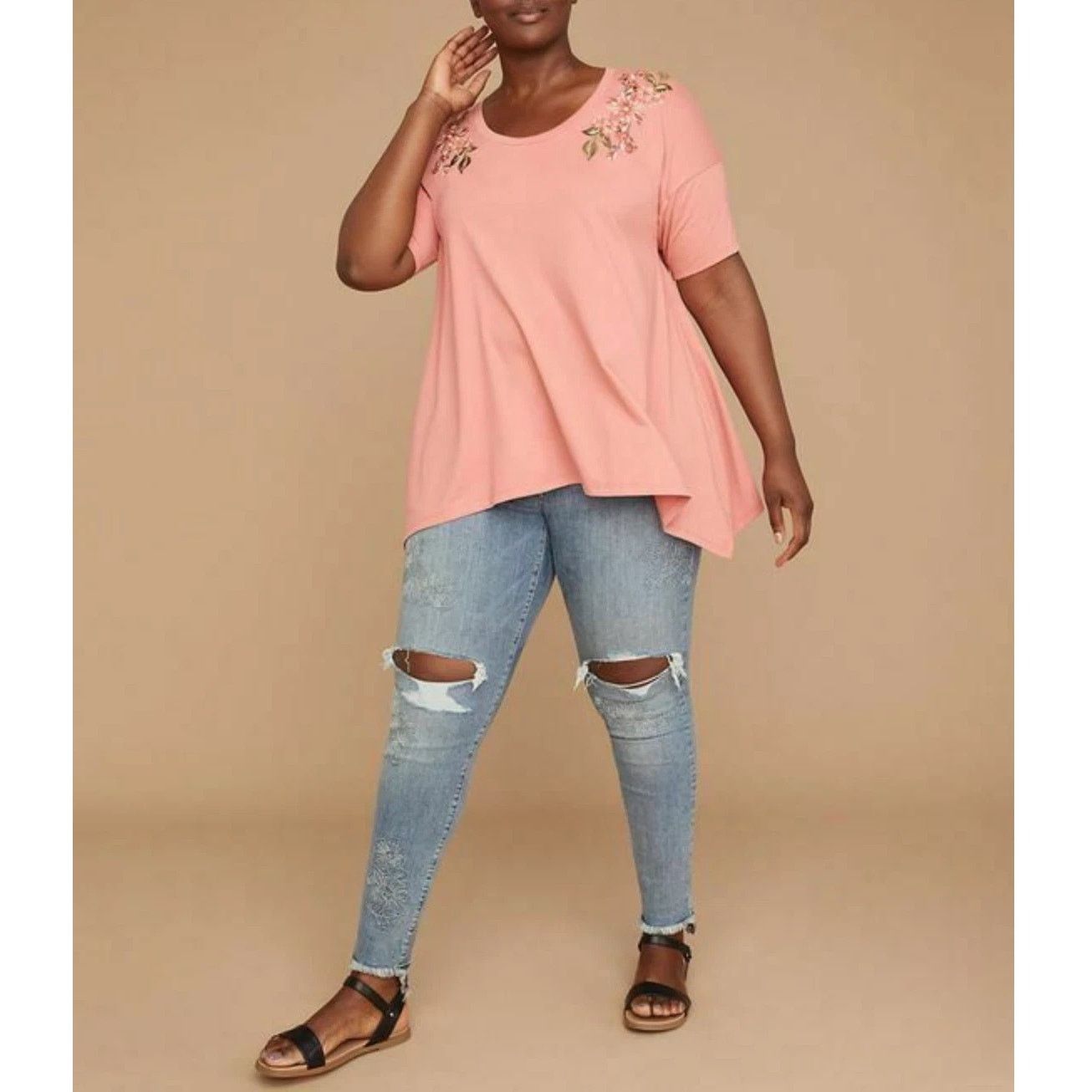 Other LANE BRYANT Embroidered Sharkbite Hem Top Womens Plus 18 20 Size 3XL / US 20-22 - 7 Thumbnail