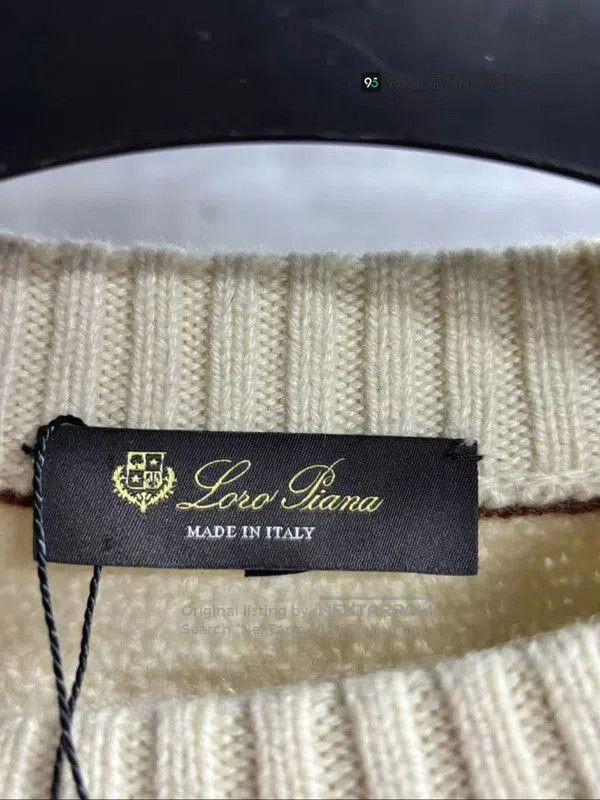 Loro Piana Loro Piana Men's White Crew Neck Sweater. Size US L / EU 52-54 / 3 - 1 Thumbnail