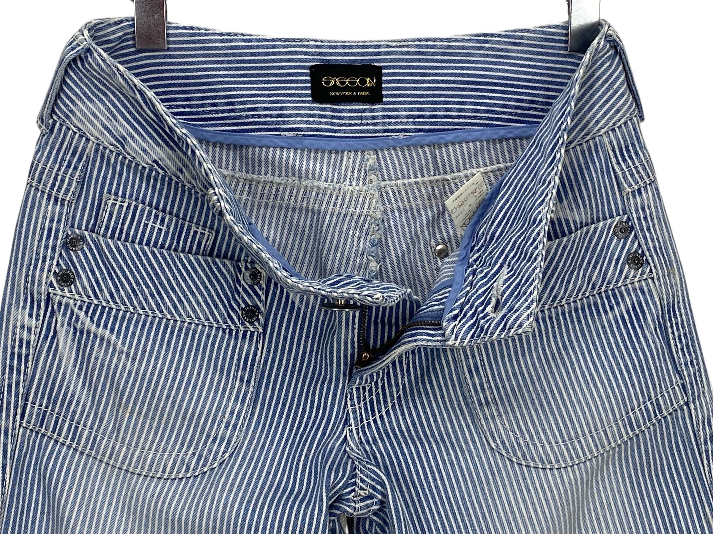 Japanese Brand Sasson Jeans Stripes Pants Workwear Size 30" / US 8 / IT 44 - 8 Thumbnail