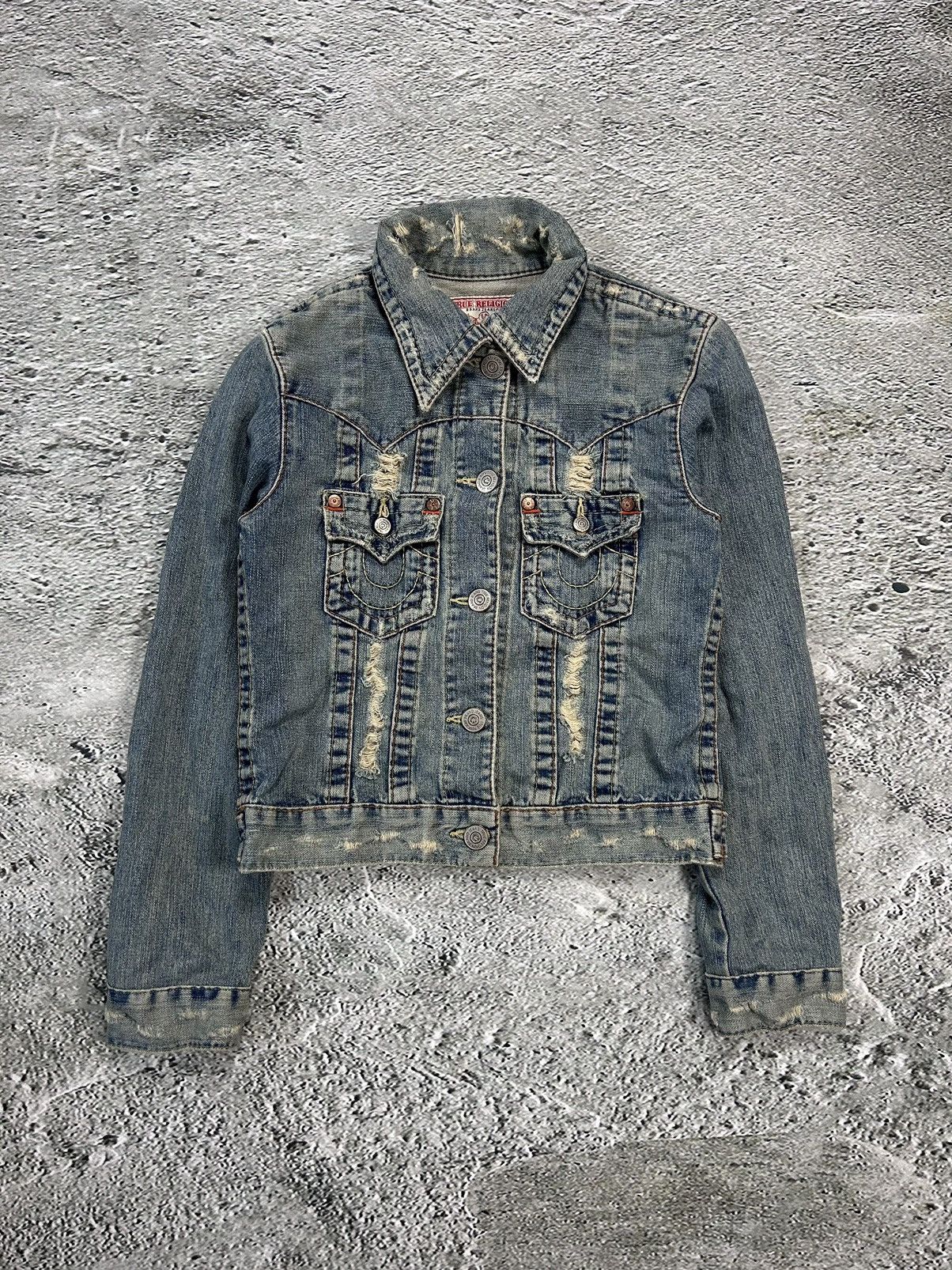 True Religion × Vintage True Religion vintage denim jacket blue contrast stitching Size S / US 4 / IT 40 - 1 Thumbnail
