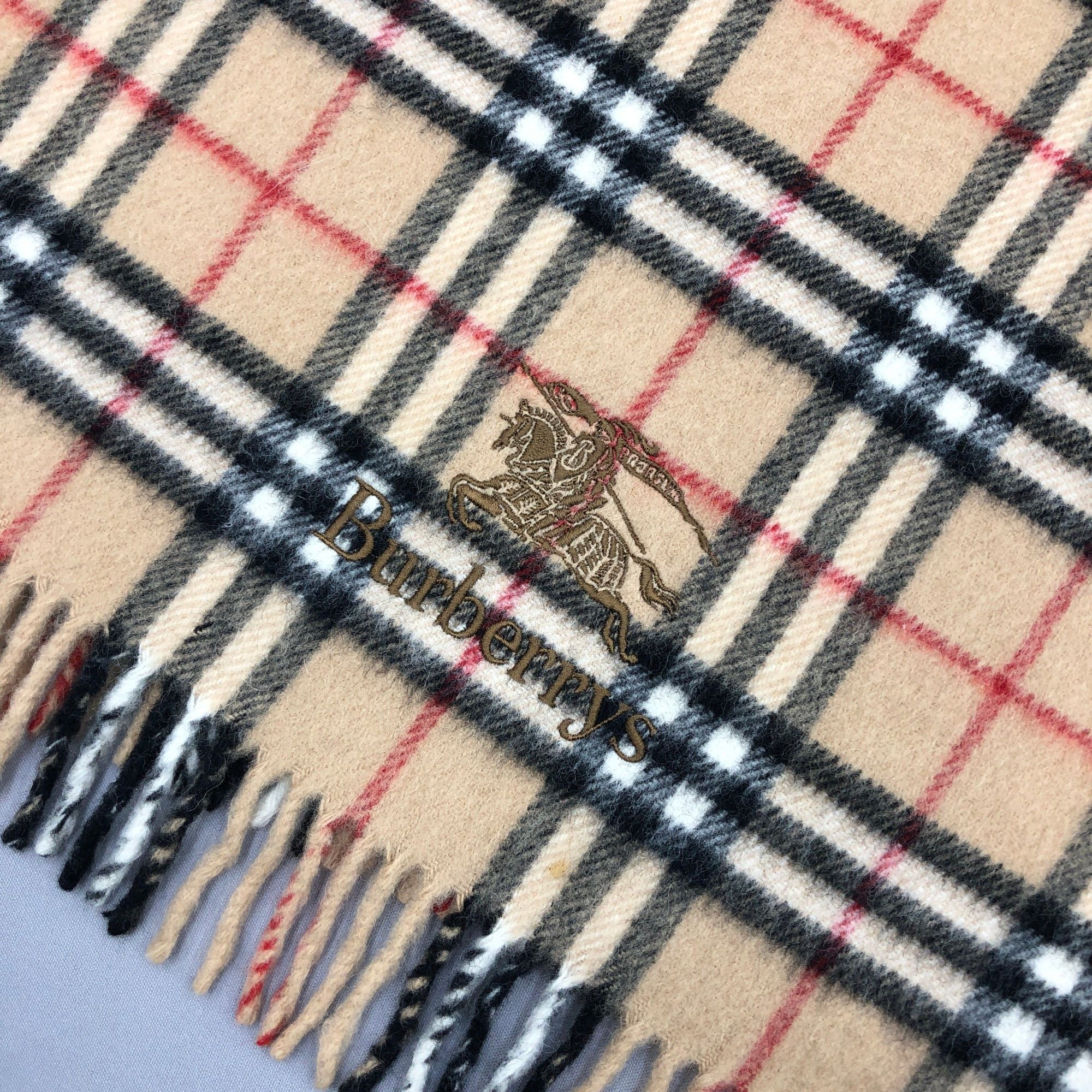 Burberry Vintage Burberrys Scarf Muffler Wool Stole Shawls Scarves Size ONE SIZE - 6 Thumbnail