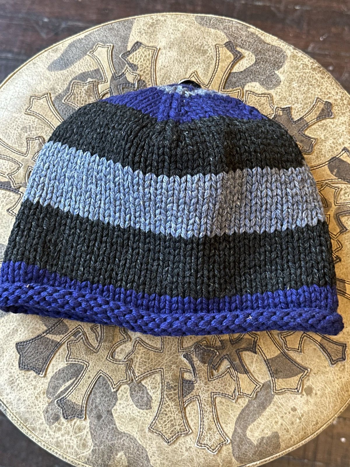 Chrome Hearts CHROME HEARTS BLACK & BLUE PATCH BEANIE Size ONE SIZE - 3 Thumbnail