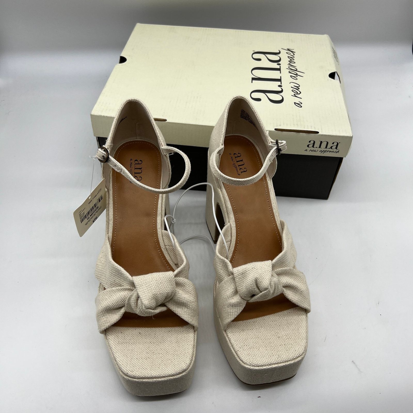 Other a.n.a Womens Holland Heeled Sandals Denim Platform10 Size US 10 / IT 40 - 2 Thumbnail
