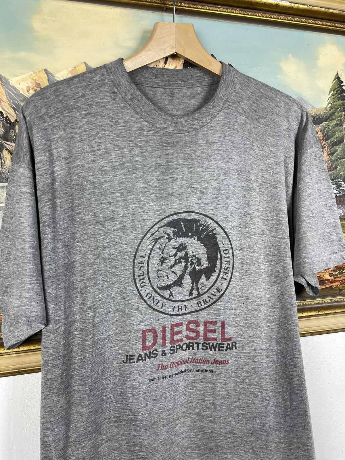 Diesel Diesel Y2k Vintage Gray Tee Big Logo Avant Garde Cyber Swag Size US XL / EU 56 / 4 - 5 Thumbnail
