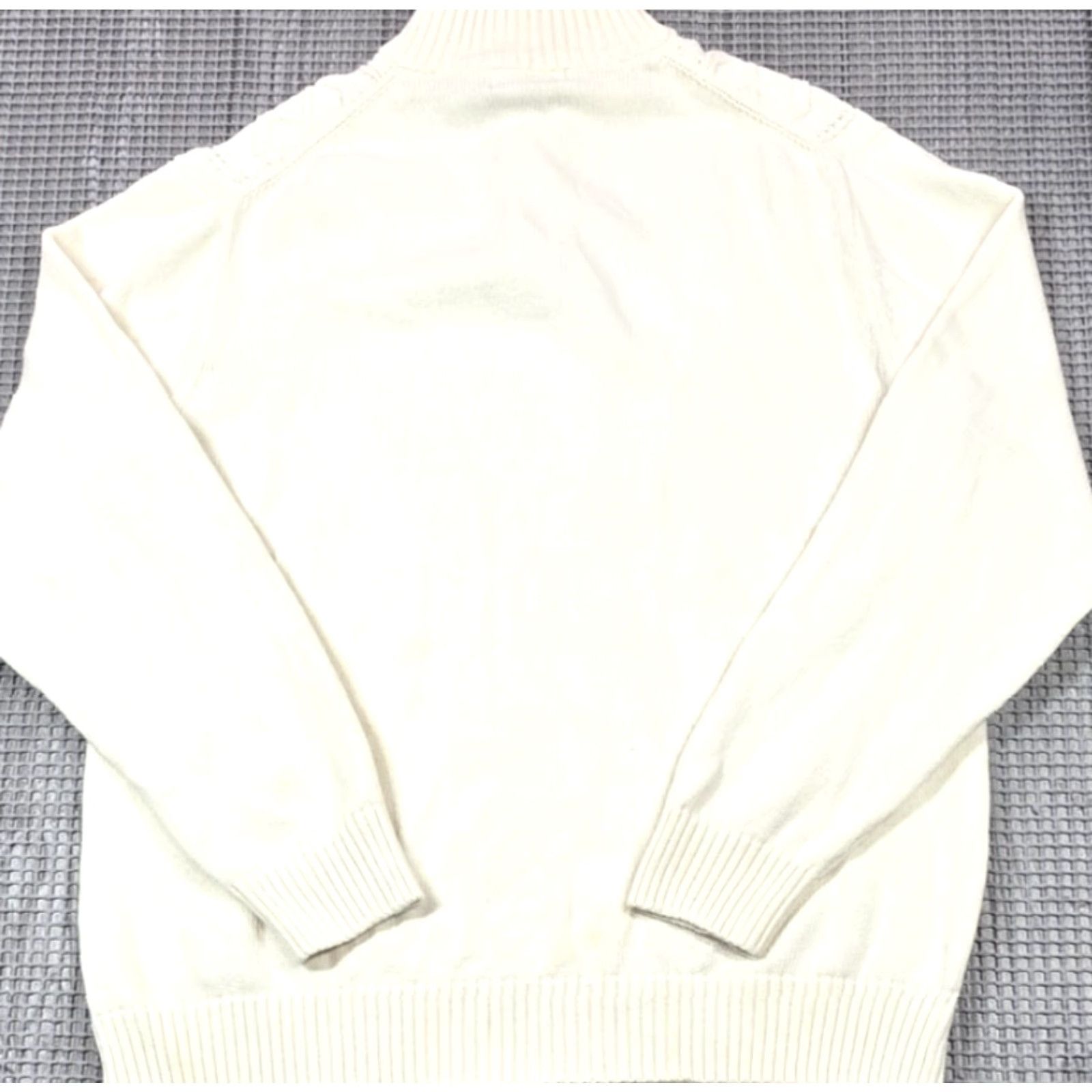 Vintage Alan Flusser Sweater Mens L Cable Knit Ivory Fair Isle Henley Collar Fisherman Size US L / EU 52-54 / 3 - 7 Thumbnail