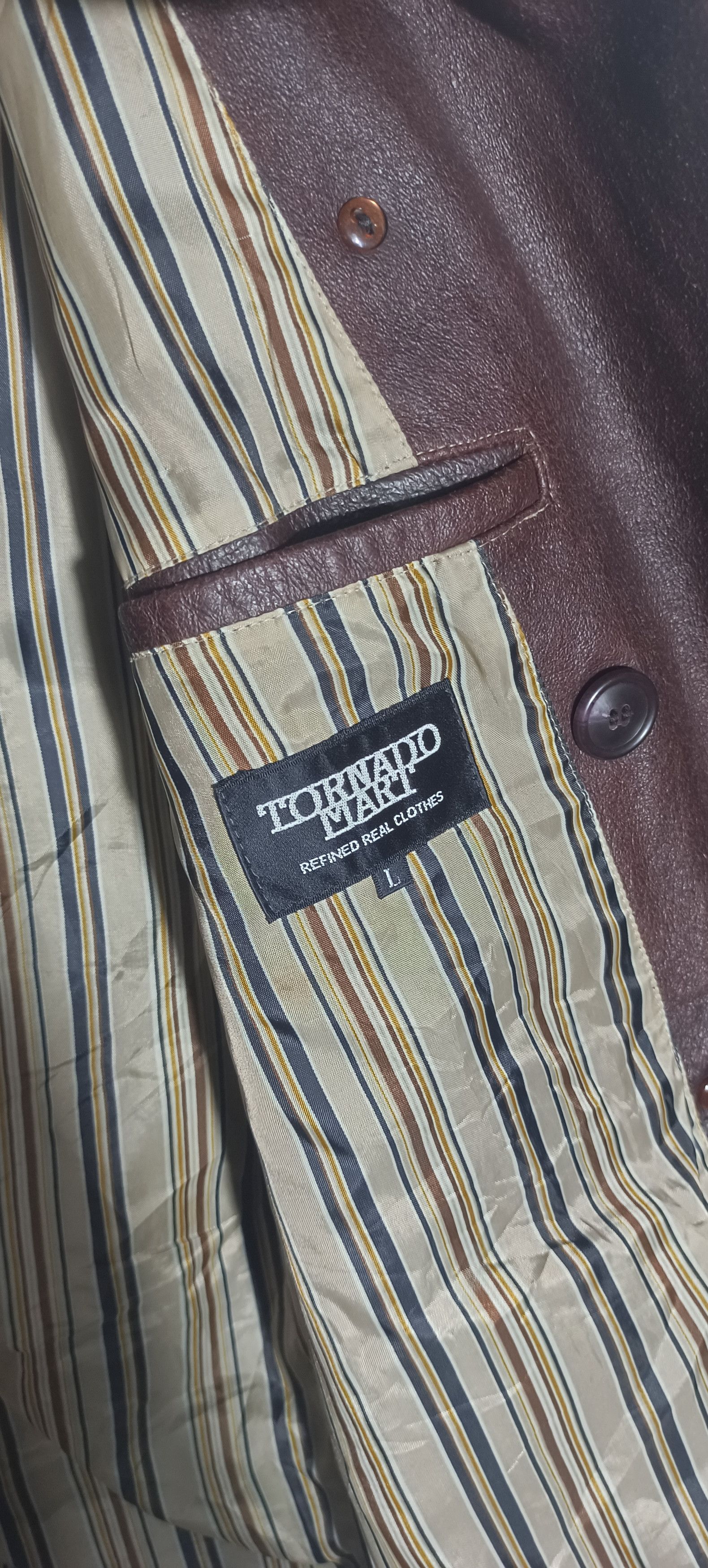 Tornado Mart Vintage💥 TORNADO MART DOUBLE BREAST LEATHER JACKET Size US M / EU 48-50 / 2 - 9 Thumbnail
