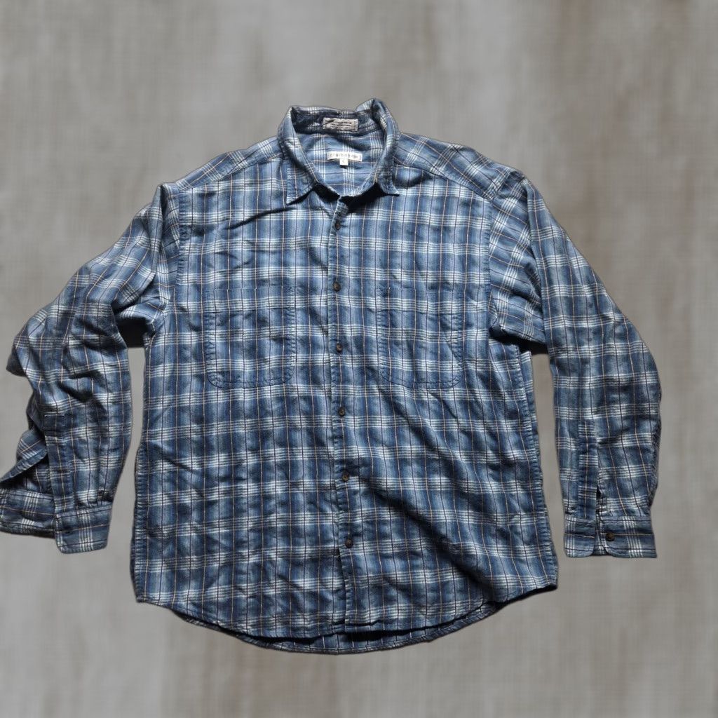 Liz Claiborne VINTAGE Claiborne Blue Check Flannel Shirt Adult Men's L Long Sleeve Button-Down with Pockets Size US L / EU 52-54 / 3 - 1 Thumbnail
