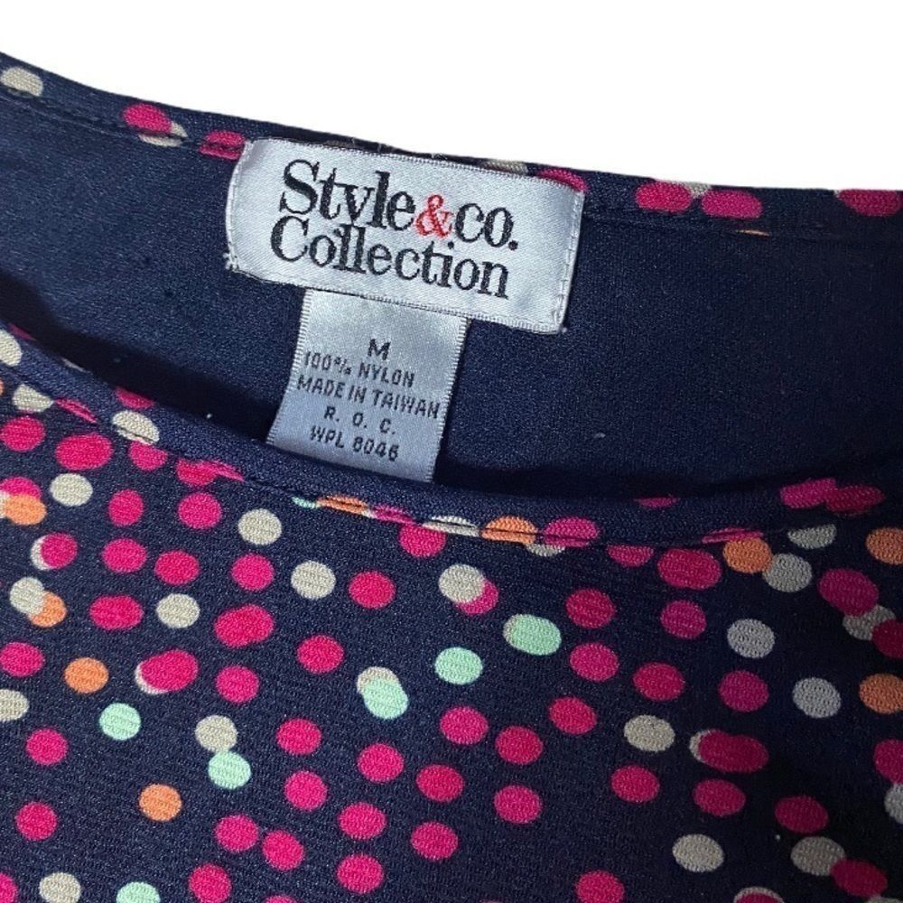 Other Style & Co Multicolor Polka Dot 3/4 Sleeve Blouse | Size M Size M / US 6-8 / IT 42-44 - 2 Thumbnail
