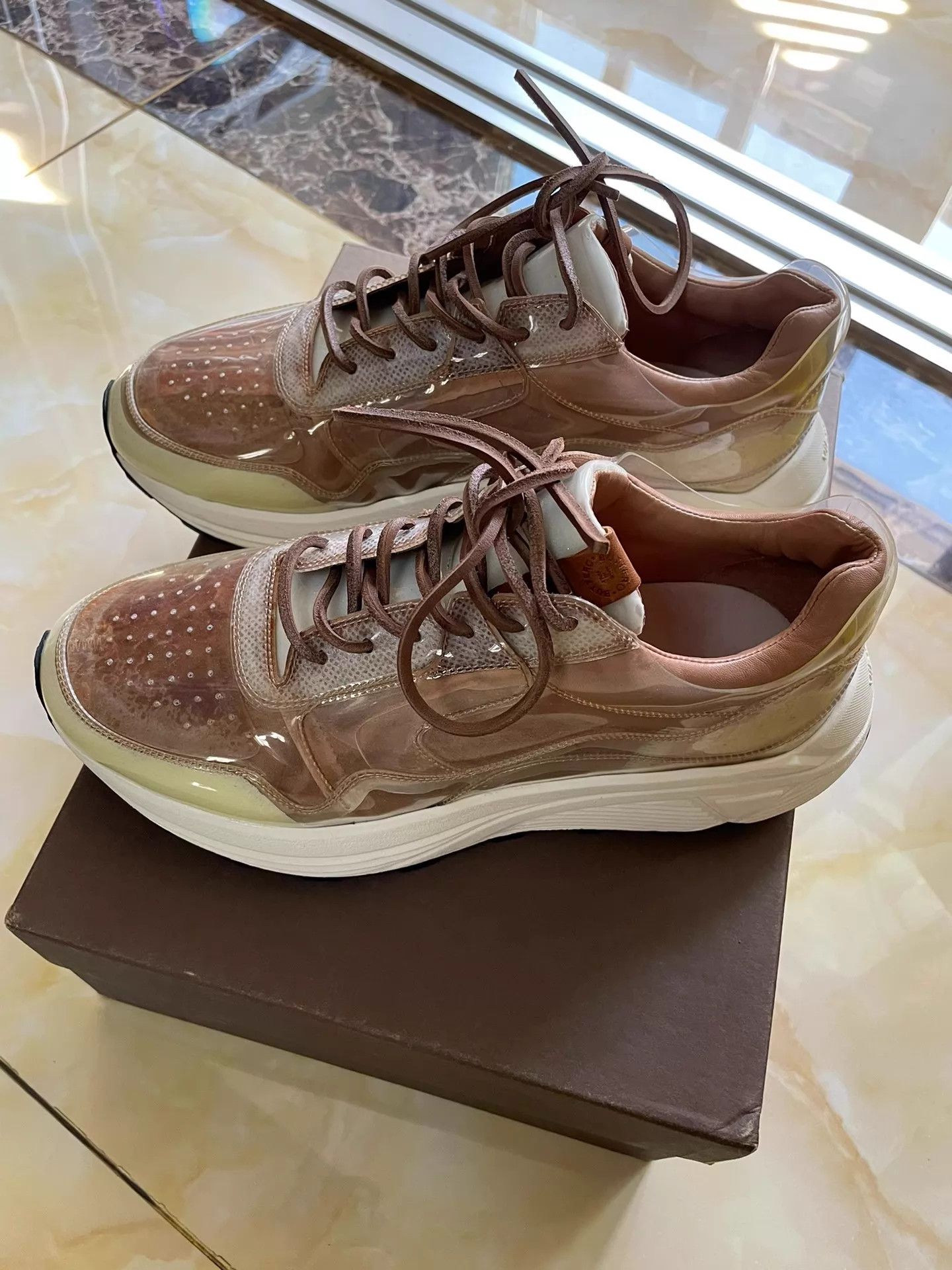 Buttero BUTTERO Men's PVC Leather-Lined Sneakers EU39(40) New w/Box Size US 6 / EU 39 - 1 Thumbnail