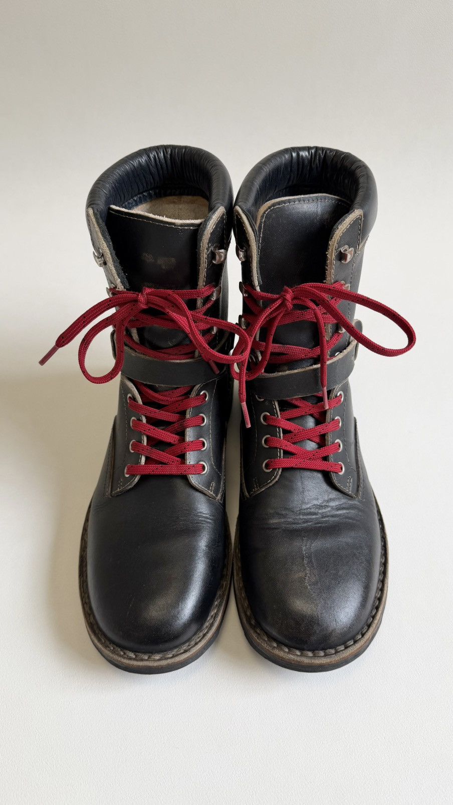 Maison Margiela Distressed Black Leather Combat Boots Size US 11 / EU 44 - 4 Thumbnail