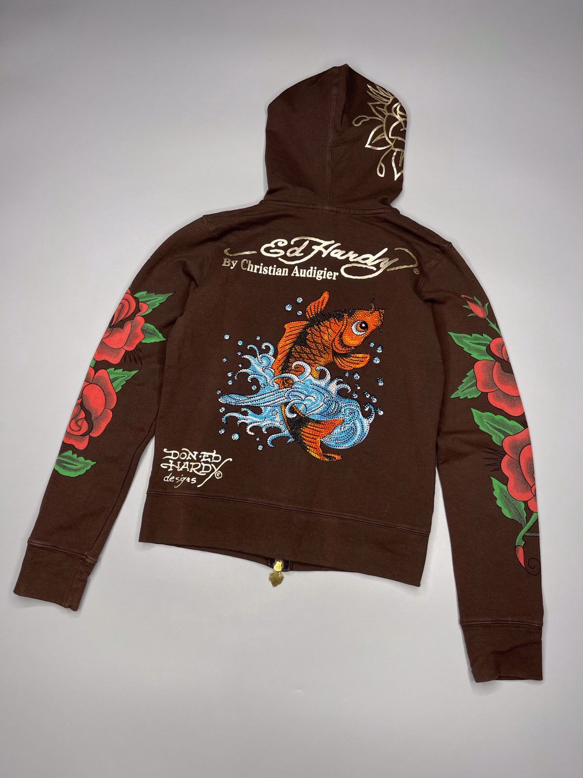 Ed Hardy × Vintage Vintage Y2k Ed hardy Bu Christian Audigier Zip Up Hoodie Size L / US 10 / IT 46 - 8 Thumbnail