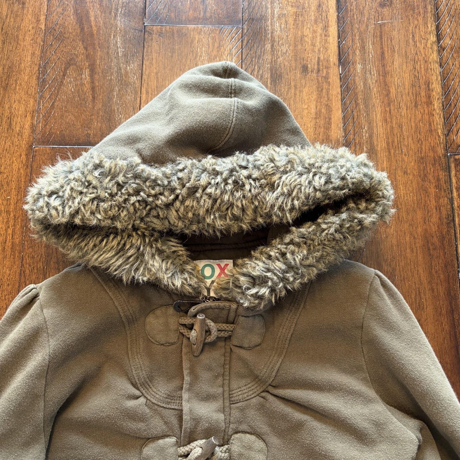 Vintage Roxy Jacket Womens Small Brown Faux Fur Hooded Toggle Size S / US 4 / IT 40 - 8 Thumbnail